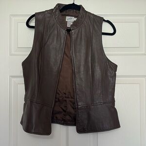 Vintage brown leather vest